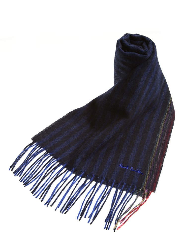 Paul smith ポールスミス ウール カシミヤ ストライプ マフラー ブランド メンズ レディース カシミア マフラー PS60PS440F
