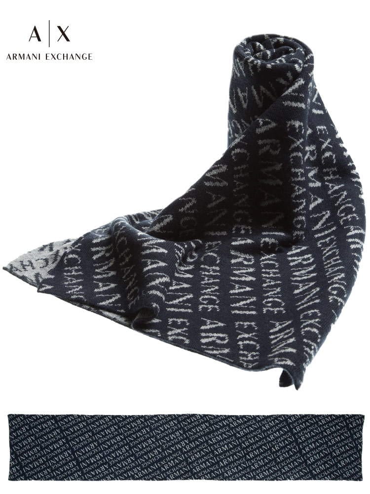 ARMANI EXCHANGE (アルマーニエクスチェンジ) 総ロゴ マフラー AE954650CC310 ブランド