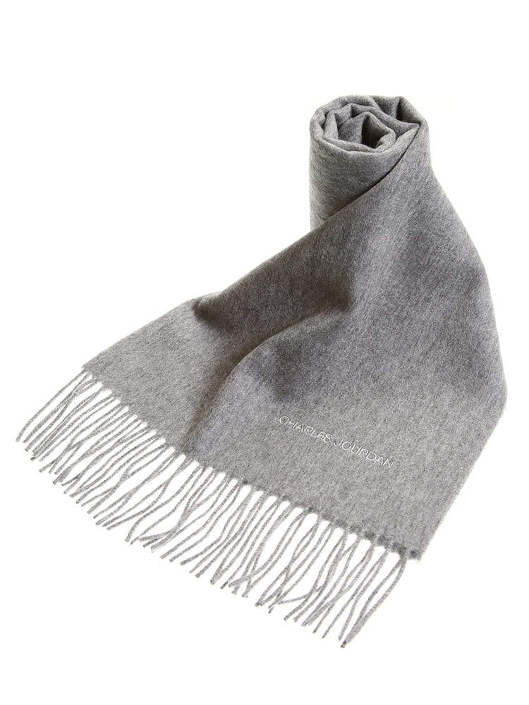 CHARLES JOURDAN シャルル ジョルダン カシミヤ100％ ロゴ 刺繍 マフラー ブランド メンズ レディース カシミア マフラー CJR9881