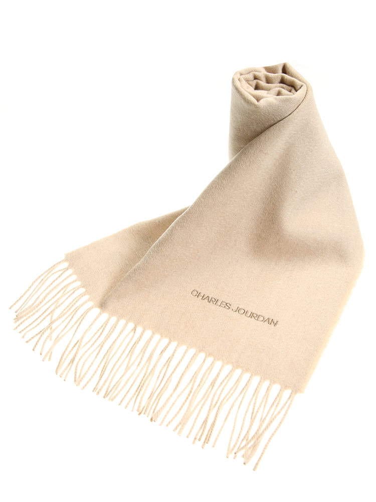 CHARLES JOURDAN シャルル ジョルダン カシミヤ100％ ロゴ 刺繍 マフラー ブランド メンズ レディース カシミア マフラー CJR9881