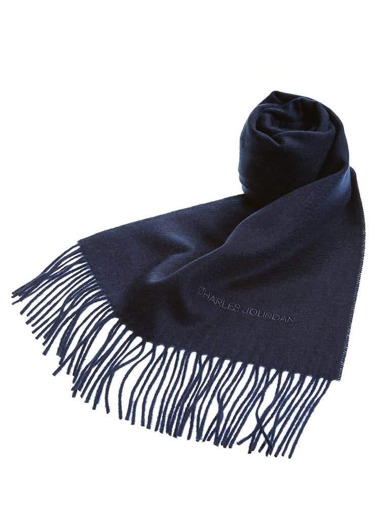 CHARLES JOURDAN シャルル ジョルダン カシミヤ100％ ロゴ 刺繍 マフラー ブランド メンズ レディース カシミア マフラー CJR9881