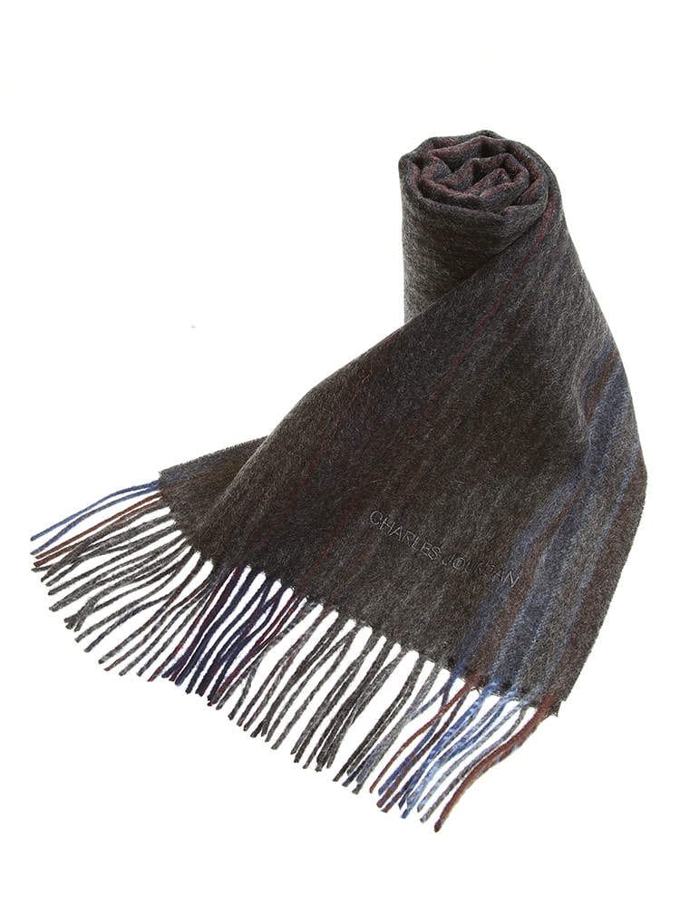 CHARLES JOURDAN シャルル ジョルダン ウール100％ ランダムストライプ マフラー ブランド メンズ レディース マフラー ウール CJ0647040
