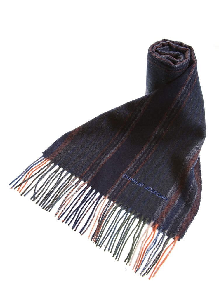 CHARLES JOURDAN シャルル ジョルダン ウール100％ ランダムストライプ マフラー ブランド メンズ レディース マフラー ウール CJ0647040