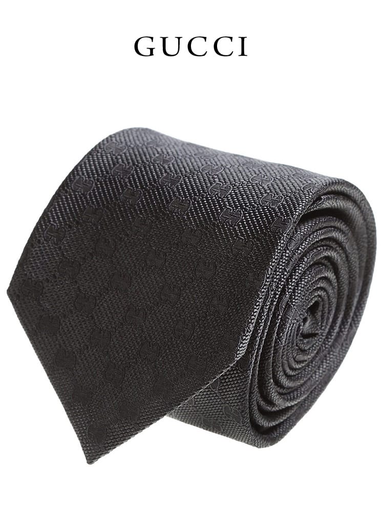 GUCCI (グッチ) シルク100％ GG総柄 ネクタイ GC4565221100
