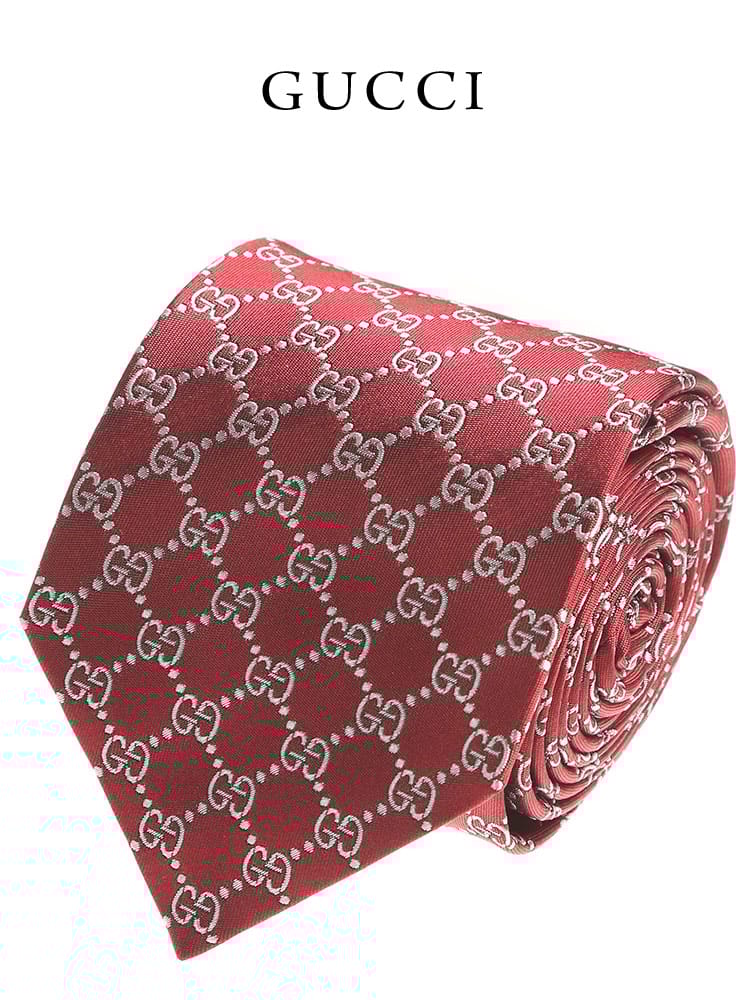 GUCCI (グッチ) シルク100％ GG総柄 ネクタイ GC4565246463 ブランド