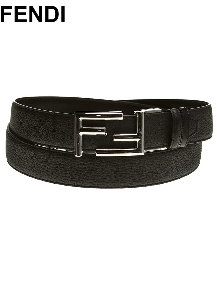 フェンディ メンズ ベルト FENDI ブランド リバーシブル FFバックル レザーベルト 牛革 本革 レザー 調節可能 ゴールド プレゼント FD7C034470J