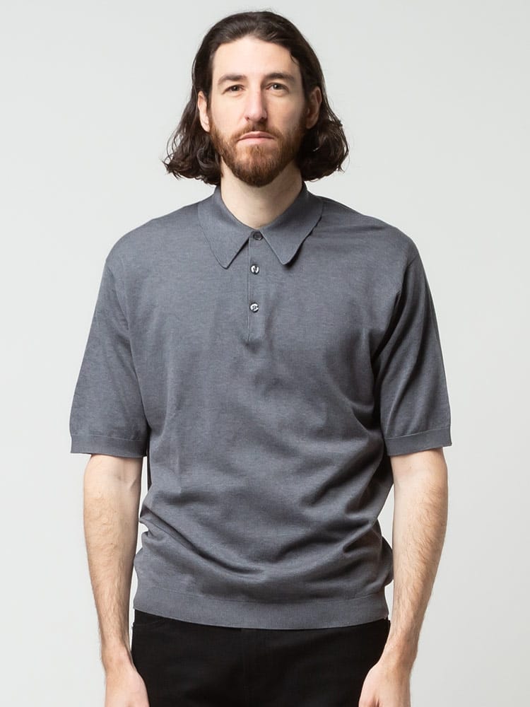 JOHN SMEDLEY (ジョンスメドレー) 無地 半袖 ニット ポロシャツ JSISIS 