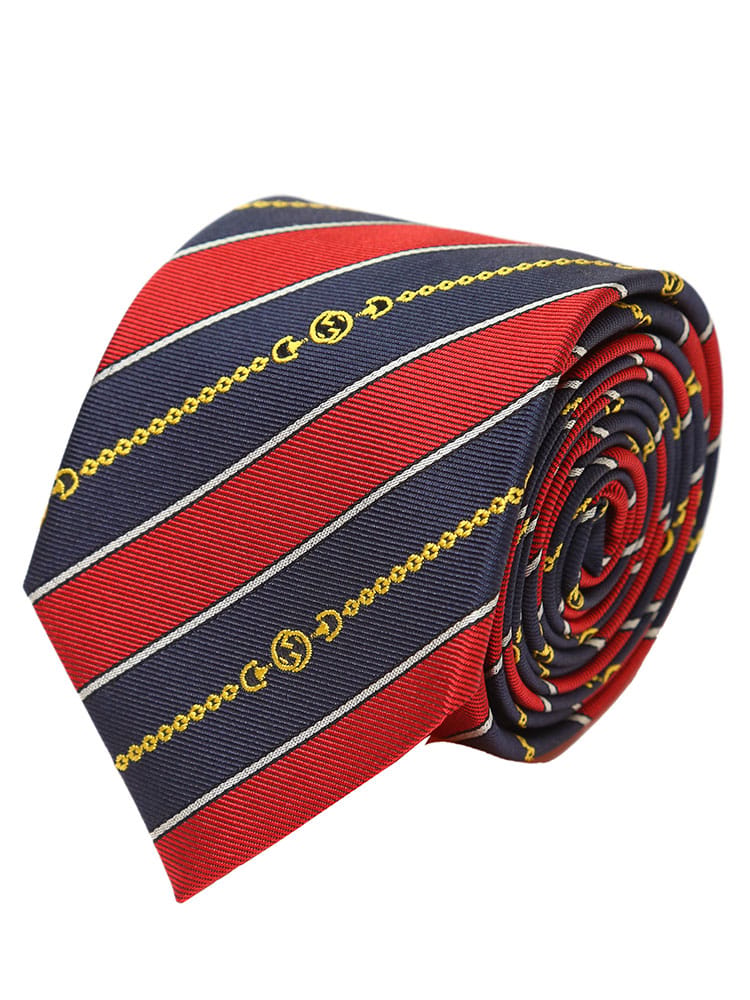 GUCCI (グッチ) シルク100％ ストライプ ネクタイ GC6439296368 ブランド