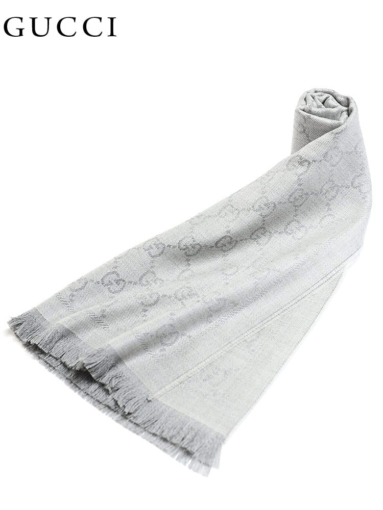グッチ メンズ マフラー GUCCI ブランド ストール ウール GG柄 フリンジ ウール ユニセックス レディース ギフト プレゼント GC1334833G200