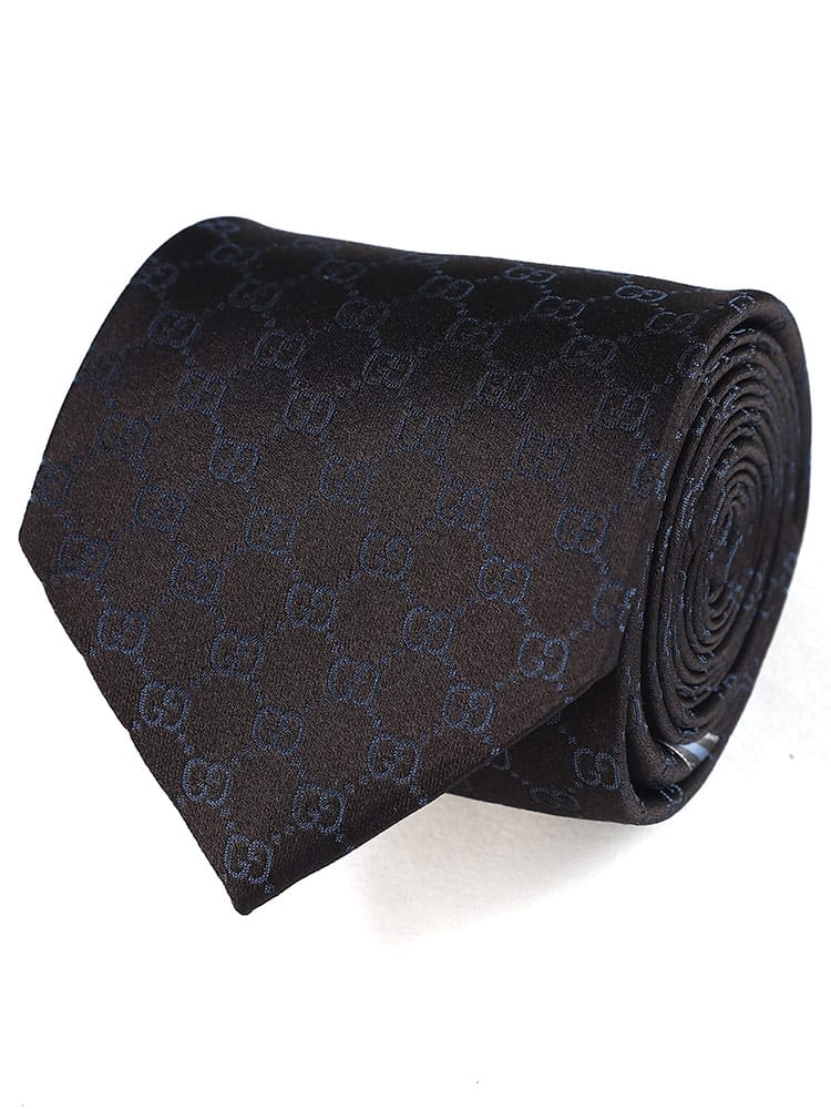 GUCCI (グッチ) シルク100％ GG総柄 ネクタイ GC4565201068 メンズ ブランド