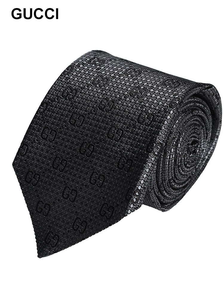 GUCCI (グッチ) シルク100％ ダミエジャガード 総柄 ネクタイ GC7902274E009 メンズ