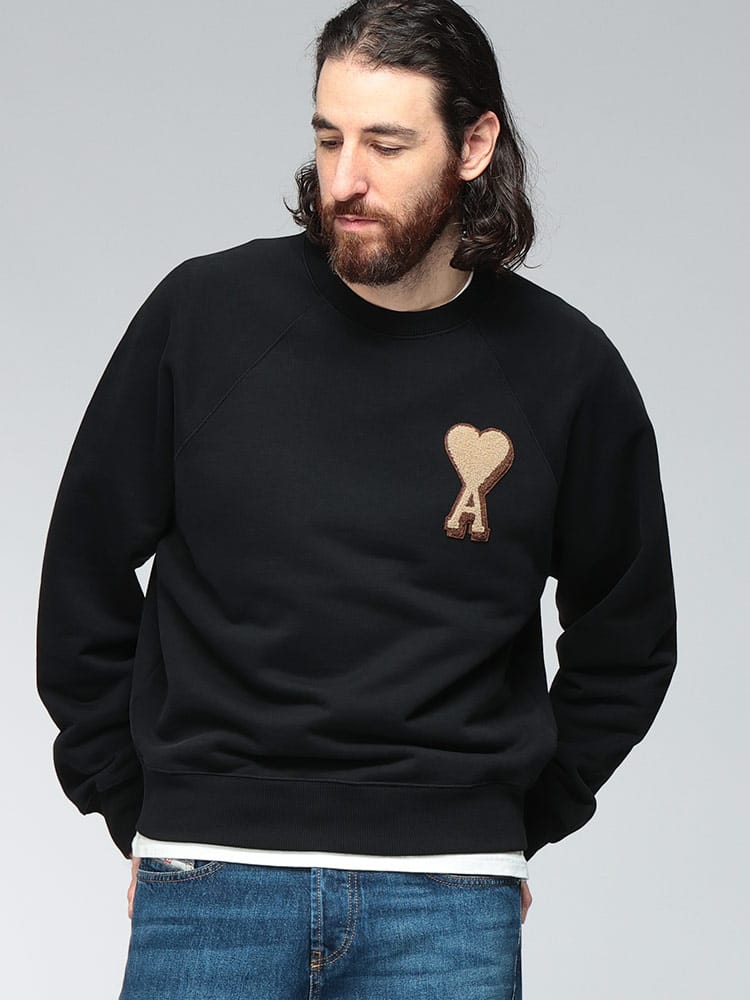 AMI PARIS (アミパリス) ロゴパッチ クルーネック トレーナー Ami de Coeur AMH25USW771747 メンズ