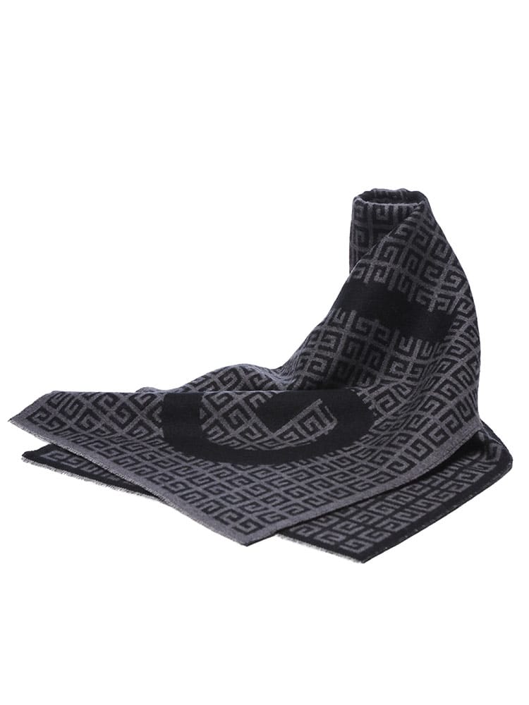 GIVENCHY (ジバンシィ) ウール混 総柄ロゴ マフラー GV3518J6261 メンズ