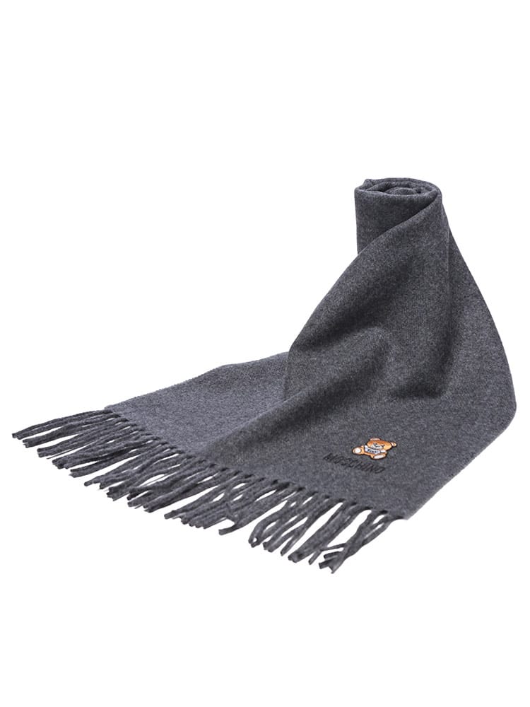 MOSCHINO (モスキーノ) ウール ベア ロゴ 刺繍 マフラー  MOSM529350124 レディース