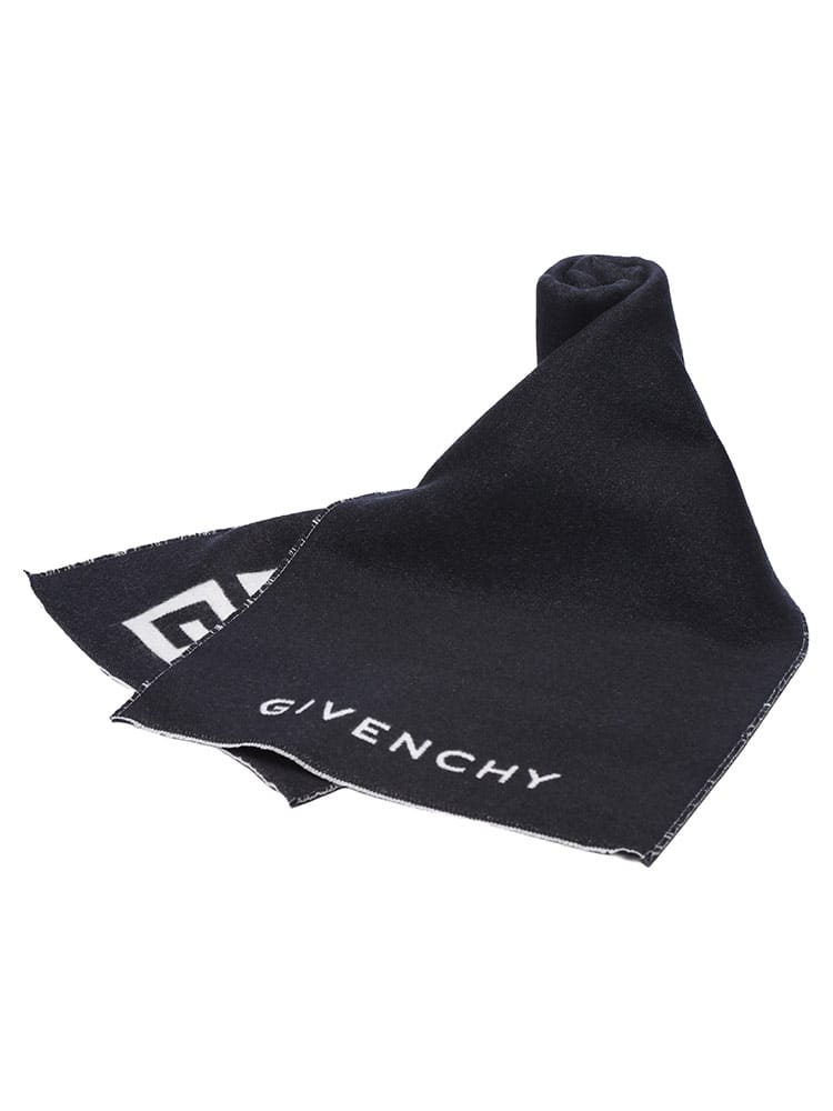 GIVENCHY (ジバンシィ) ウール混 リバーシブル ロゴ マフラー GV3518J5784 メンズ