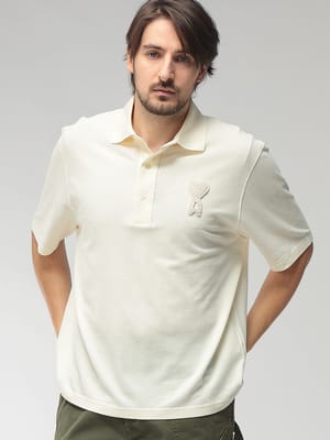 AMI PARIS (アミパリス) メンズ ポロシャツ 半袖 ニットパッチ カットソー AMUPL428JE0221