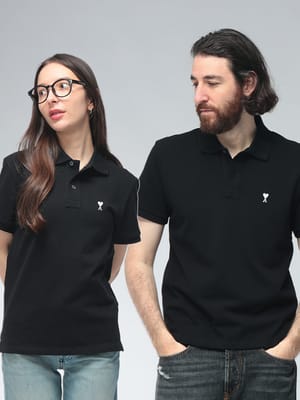 AMI PARIS (アミパリス) メンズ ポロシャツ 半袖 Ami de Coeur ワンポイント ロゴ クラシックフィット ポロ シャツ AMHPL411760