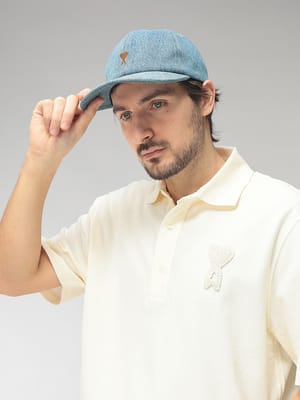 AMI PARIS (アミパリス) メンズ キャップ Ami de Coeur ワンポイント デニムキャップ AMUCP264DE0046