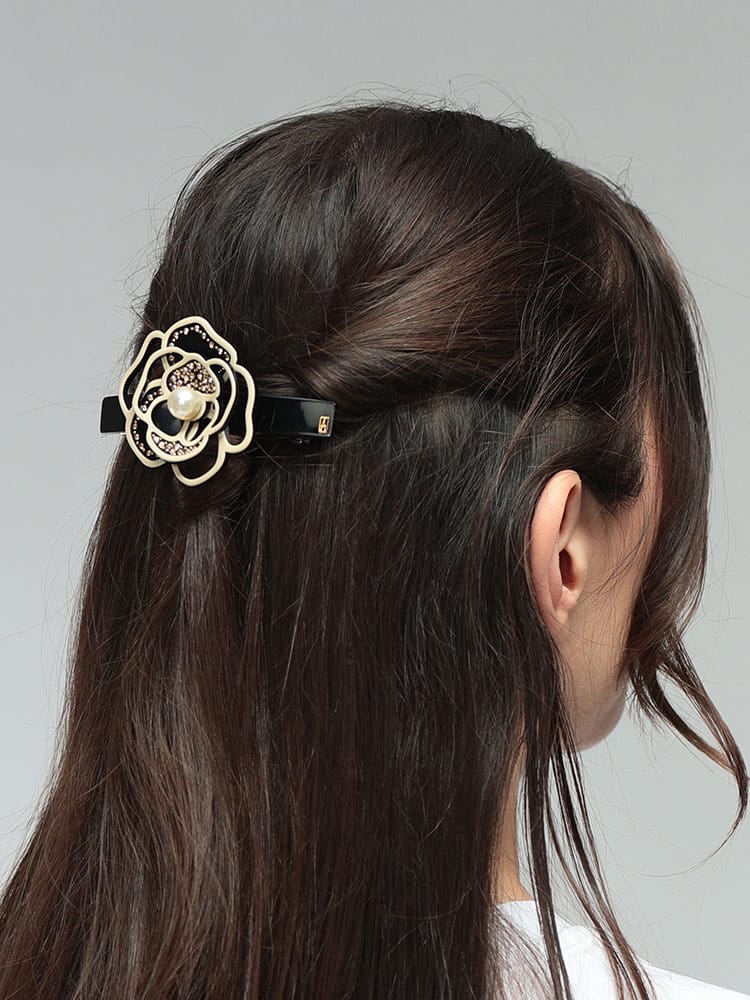 ALEXANDRE DE PARIS (アレクサンドルドゥパリ) レディース バレッタ スワロフスキー カメリア ヘアクリップ ADPAA818493