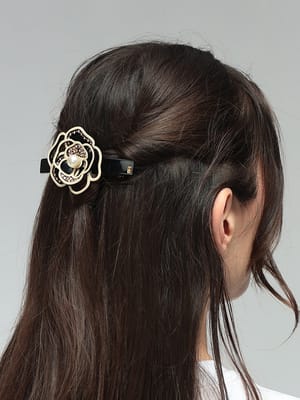ALEXANDRE DE PARIS (アレクサンドルドゥパリ) レディース バレッタ スワロフスキー カメリア ヘアクリップ ADPAA818493