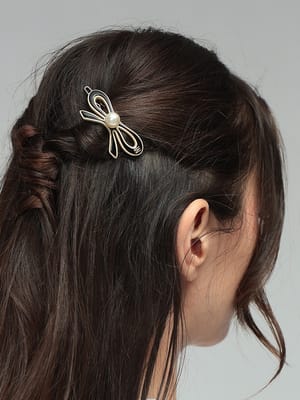 ALEXANDRE DE PARIS (アレクサンドルドゥパリ) レディース ヘアピン リボンボールピン パール ヘアクリップ ADPATB1858903