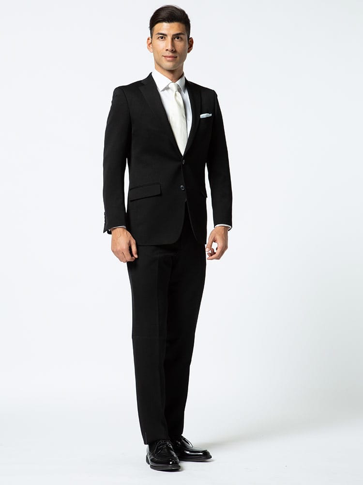 J.BLACK (ジェイブラック) 礼服 無地 シングル ウエストアジャスター スーツ オールシーズン フォーマル ブライダル スリム 結婚式 ブライダル 冠婚葬祭 喪服