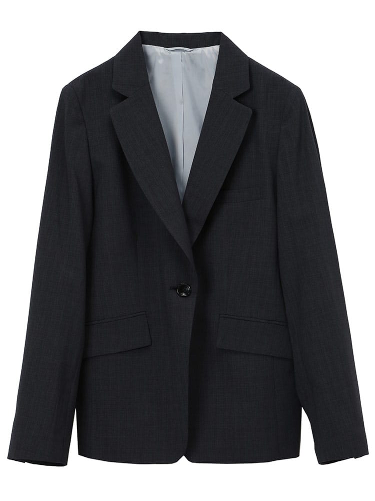 ELGARHYTHM エルガリズム すごいらく ストレッチ ウォッシャブル 杢調 シングル ジャケット 大きいサイズ レディース