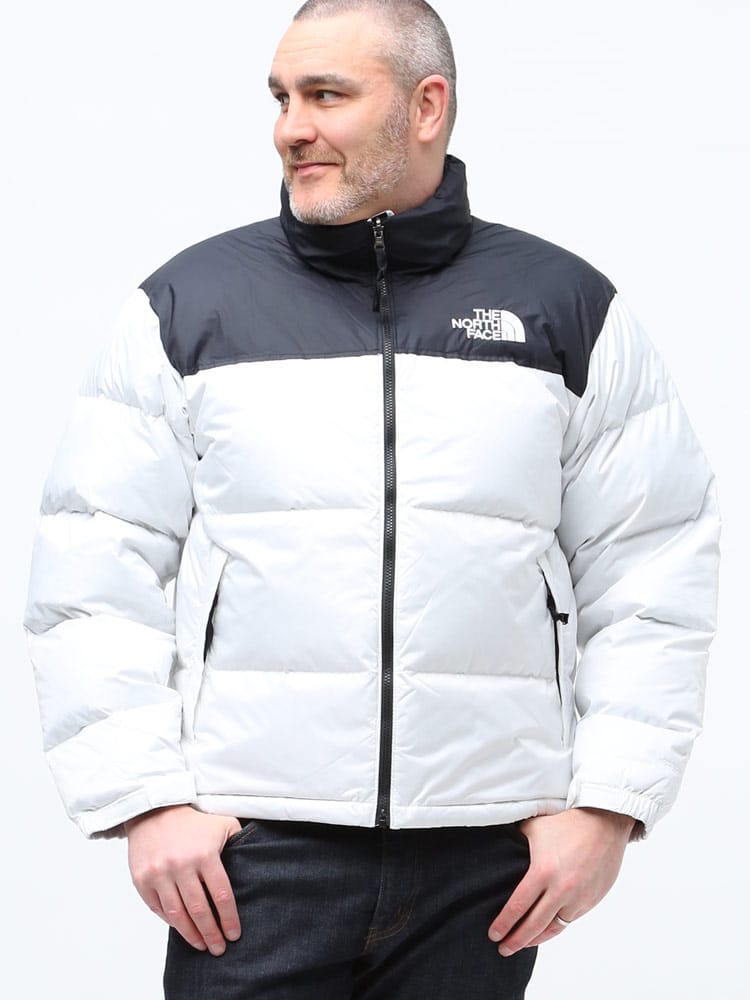 大きいサイズ メンズ THE NORTH FACE (ザ ノースフェイス) ロゴ刺繍 フルジップ ダウンジャケット 700フィル M 1996 RETRO NUPTSE JKT