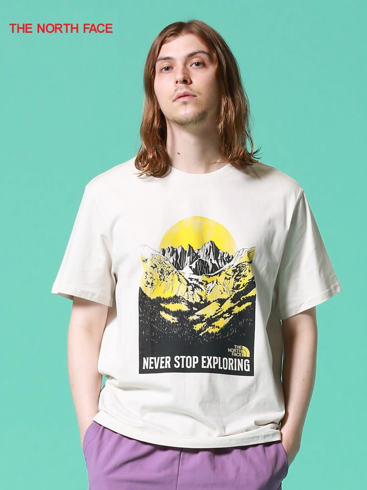 THE NORTH FACE (ザ ノースフェイス) マウンテンプリント クルーネック 半袖 Tシャツ Natural Wonders TEE