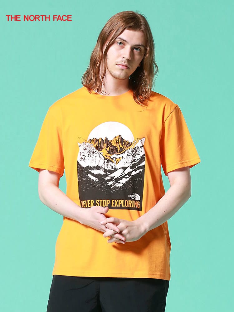 THE NORTH FACE (ザ ノースフェイス) マウンテンプリント クルーネック 半袖 Tシャツ Natural Wonders TEE