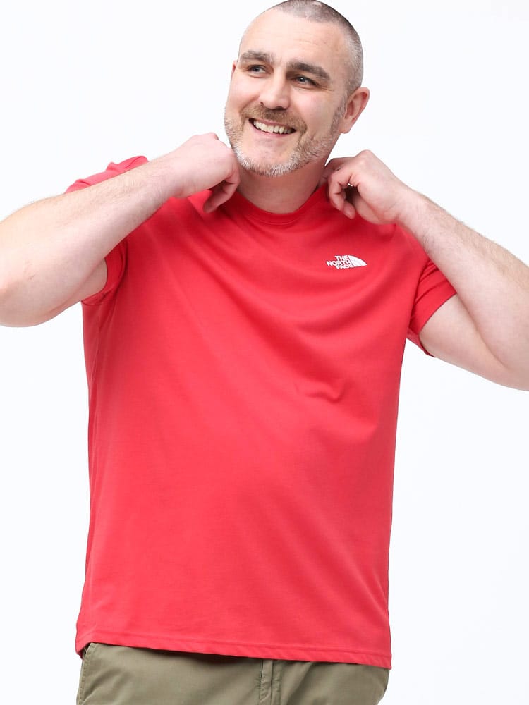 大きいサイズ メンズ THE NORTH FACE (ザ ノースフェイス) バックプリント クルーネック 半袖 Tシャツ S/S Redbox Tee-Eu