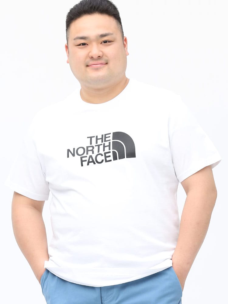 大きいサイズ メンズ THE NORTH FACE (ザ ノースフェイス) 綿100％ ロゴプリント クルーネック 半袖 Tシャツ Easy Tee-Eu