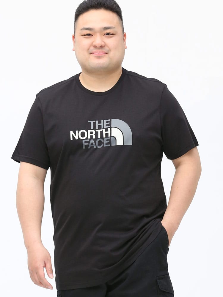 大きいサイズ メンズ THE NORTH FACE (ザ ノースフェイス) 綿100％ ロゴプリント クルーネック 半袖 Tシャツ Easy Tee-Eu