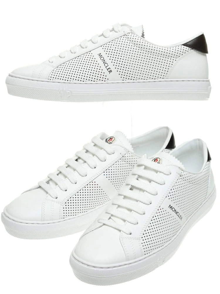 モンクレール MONCLER ロゴ パンチング レザー ローカット スニーカー ブランド メンズ 靴 白スニーカー MC4M7144002SSC