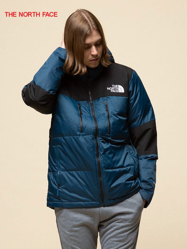 THE NORTH FACE (ザ ノースフェイス) ロゴ刺繍 フード フルジップ ダウンジャケット 550フィル HIMALAYAN LIGHT DOWN HOODIE