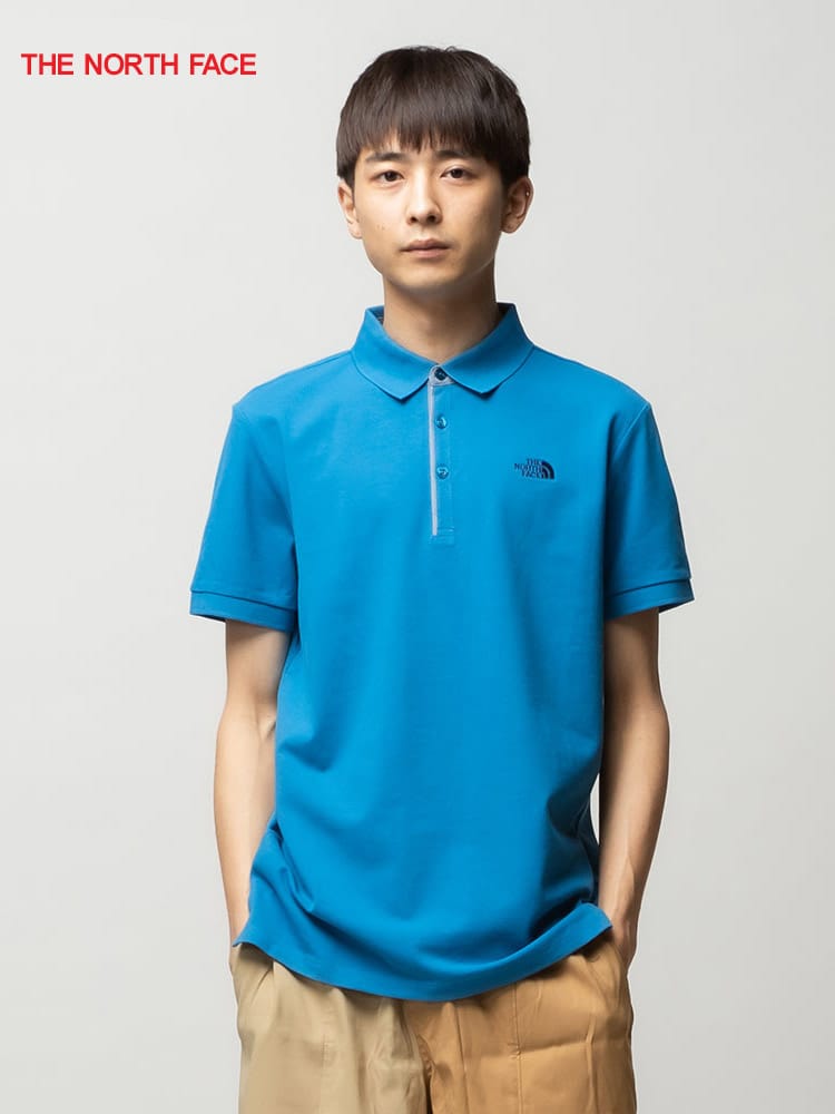 THE NORTH FACE (ザ ノースフェイス) 胸ロゴ刺繍 半袖 ポロシャツ PREMIUM POLO PIQUET EU