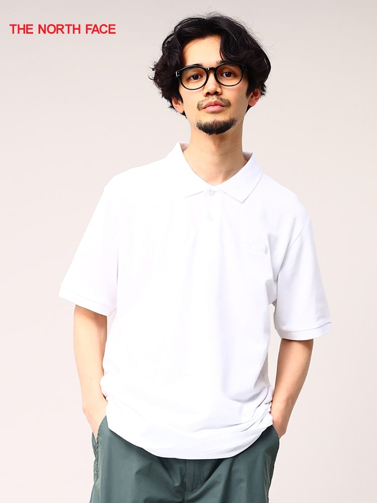 THE NORTH FACE (ザ ノースフェイス) 胸ロゴ刺繍 半袖 ポロシャツ POLO PIQUET EU