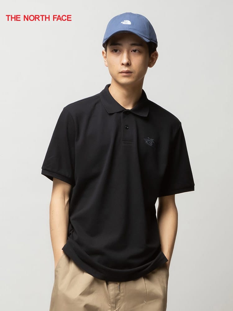 THE NORTH FACE (ザ ノースフェイス) 胸ロゴ刺繍 半袖 ポロシャツ POLO PIQUET EU