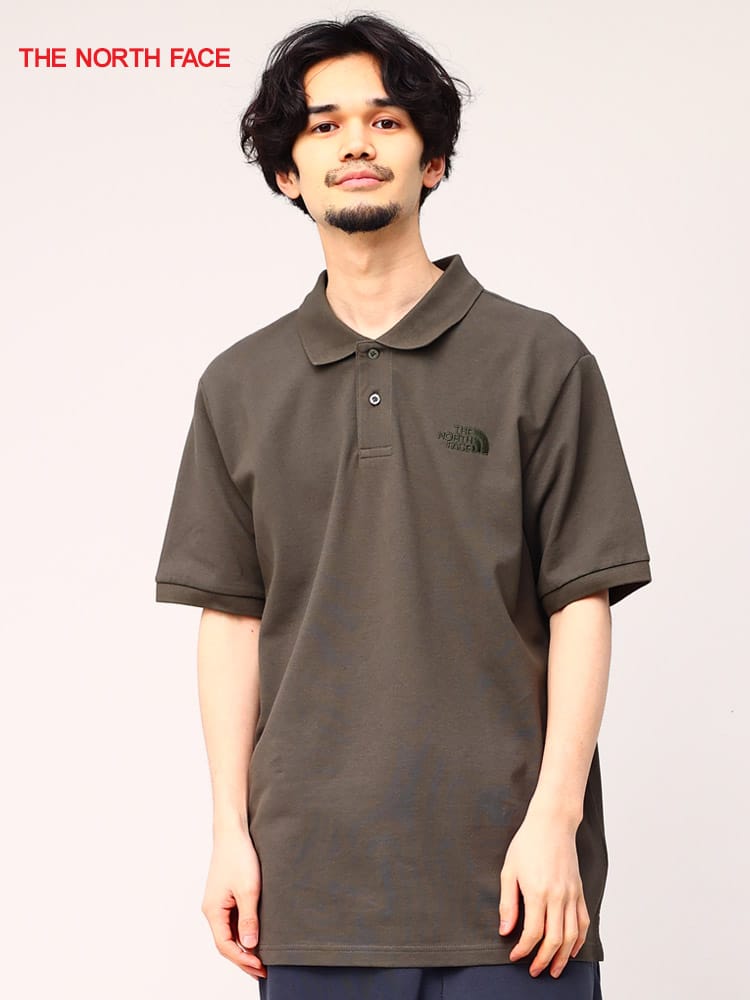THE NORTH FACE (ザ ノースフェイス) 胸ロゴ刺繍 半袖 ポロシャツ POLO PIQUET EU