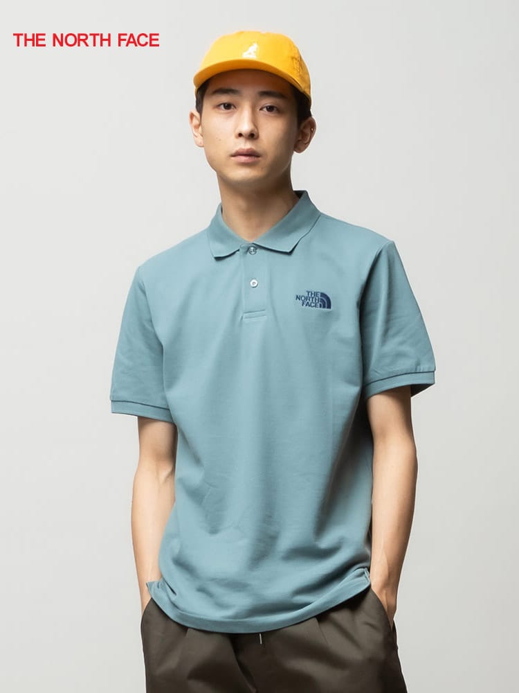THE NORTH FACE (ザ ノースフェイス) 胸ロゴ刺繍 半袖 ポロシャツ POLO PIQUET EU