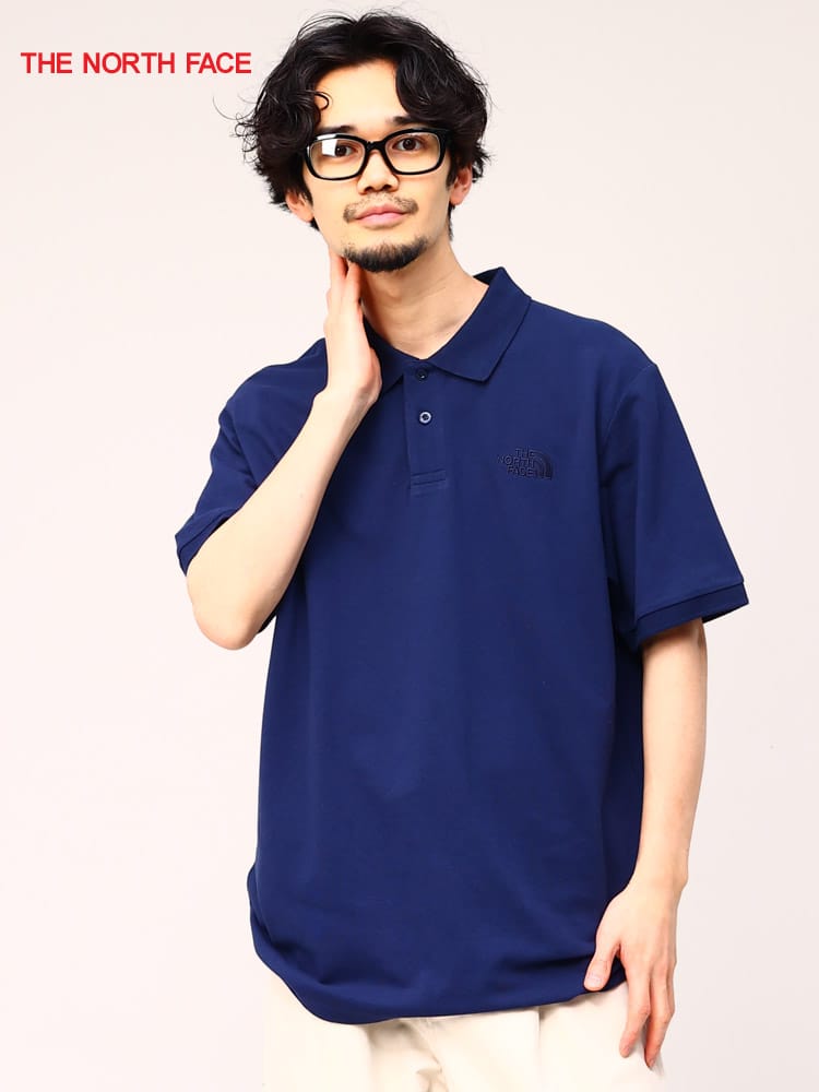 THE NORTH FACE (ザ ノースフェイス) 胸ロゴ刺繍 半袖 ポロシャツ POLO PIQUET EU