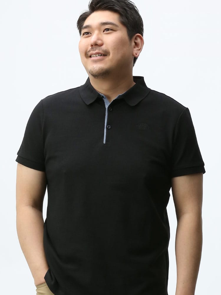 大きいサイズ メンズ THE NORTH FACE (ザ ノースフェイス) ロゴ刺繍 半袖 ポロシャツ PREMIUM POLO PIQUET EU