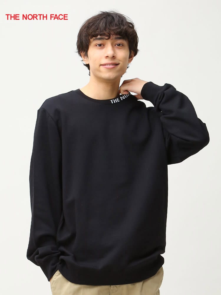 THE NORTH FACE (ザ ノースフェイス) 裏起毛 ネックロゴ クルーネック トレーナー スエット スウェット ZUMU CREW FLEECE