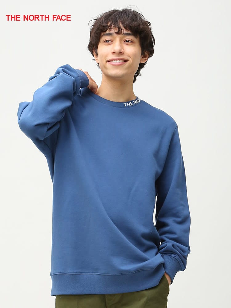 THE NORTH FACE (ザ ノースフェイス) 裏起毛 ネックロゴ クルーネック トレーナー スエット スウェット ZUMU CREW FLEECE