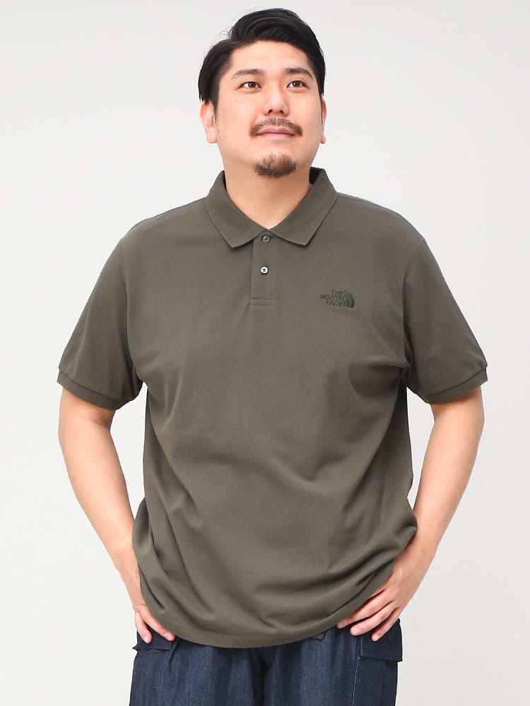 大きいサイズ メンズ THE NORTH FACE (ザ ノースフェイス) 胸ロゴ 半袖 ポロシャツ POLO PIQUET EU