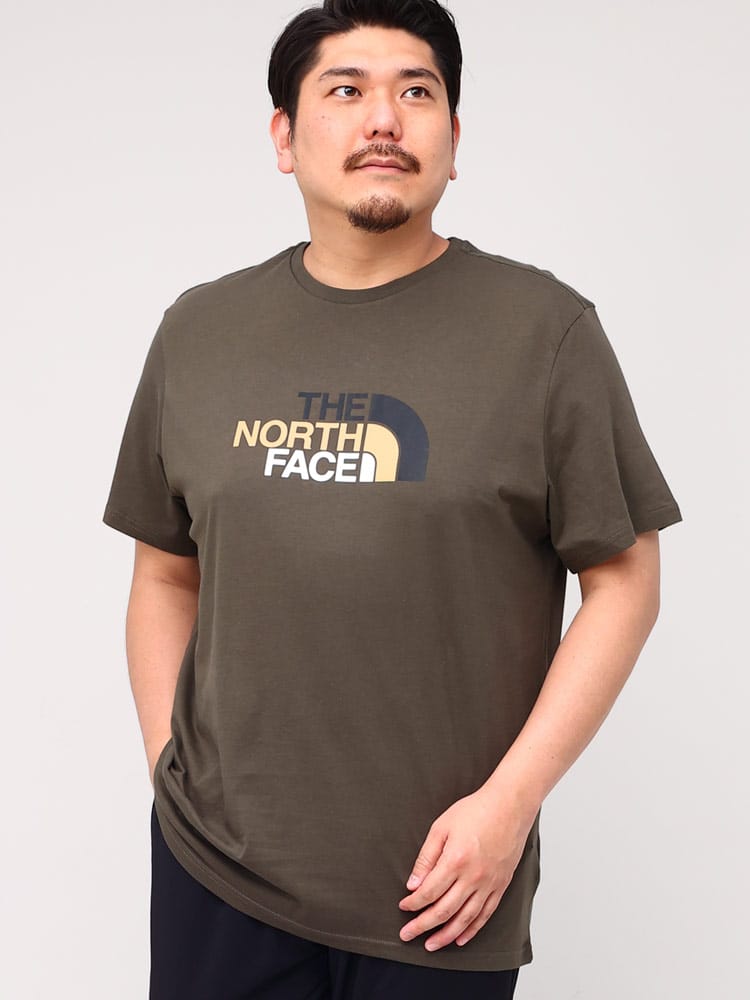 大きいサイズ メンズ THE NORTH FACE (ザ ノースフェイス) ロゴプリント クルーネック 半袖 Tシャツ Easy Tee-Eu