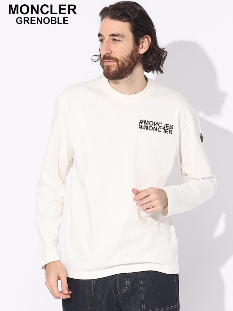 MONCLER (モンクレール) リバースロゴ クルーネック 長袖 Tシャツ ロン 