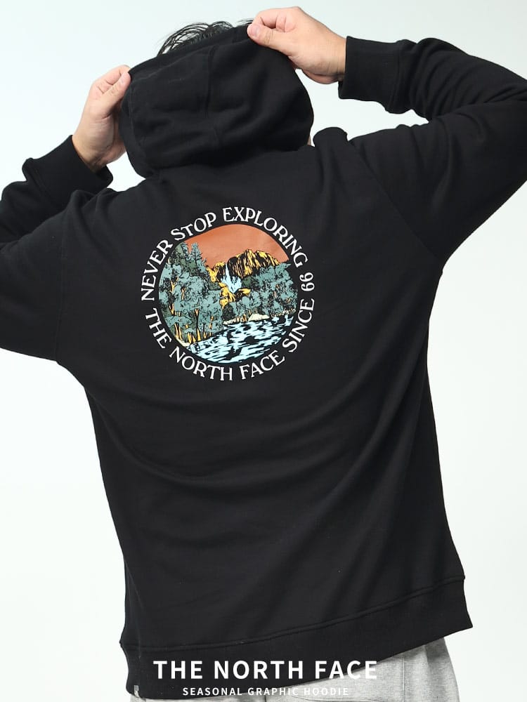 裏起毛 バックプリント プルオーバー パーカー SEASONAL GRAPHIC HOODIE (THE NORTH FACE) ザ ノースフェイス 大きいサイズ メンズ