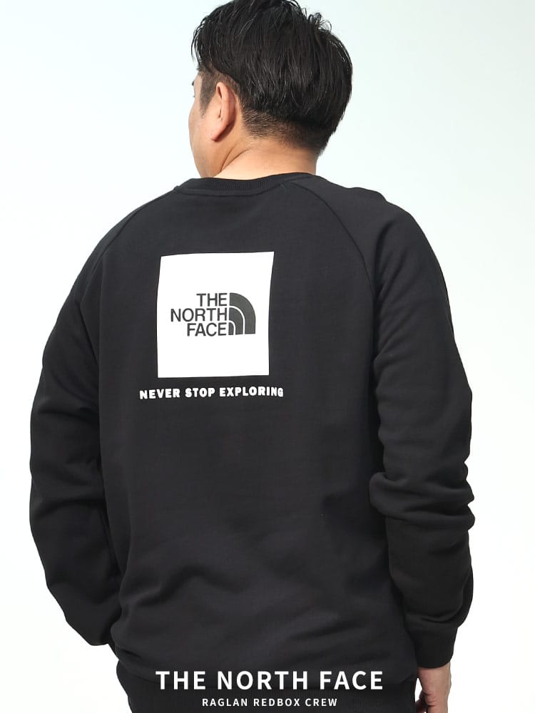 裏起毛 バックロゴ クルーネック トレーナー RAGLAN REDBOX CREW (THE NORTH FACE) ザ ノースフェイス 大きいサイズ メンズ