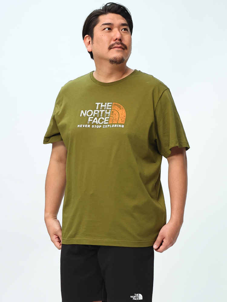 半袖 Tシャツ ダメージ風ロゴ クルーネック トップス  クルー ロゴ 大きいサイズ メンズ